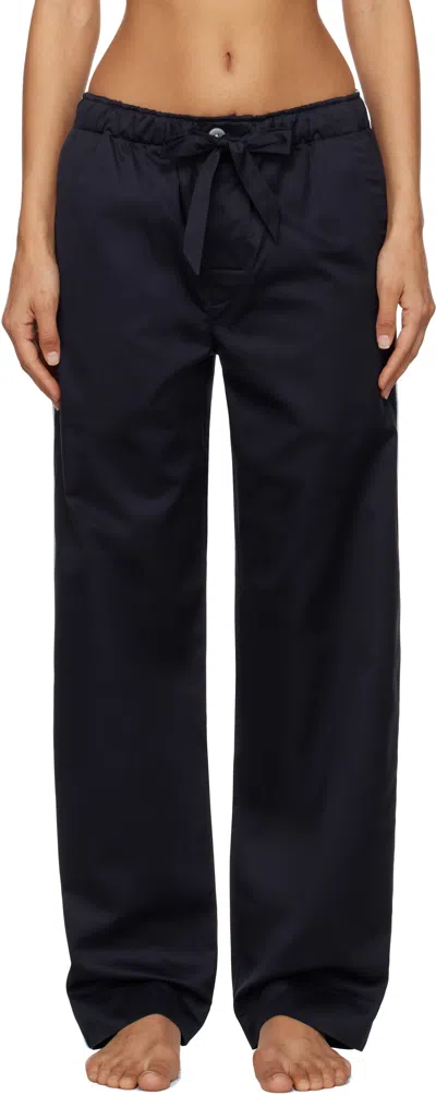 Tekla Navy Sateen Pyjama Pants In Chelsea