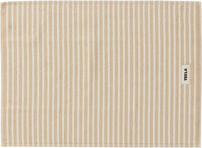 Tekla Off-white & Beige Terry Bath Mat In Brown