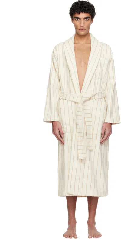 Tekla Off-white & Beige Terry Classic Bathrobe In Neutral