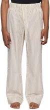 Tekla Off-white Drawstring Pyjama Pants In Hopper Stripes