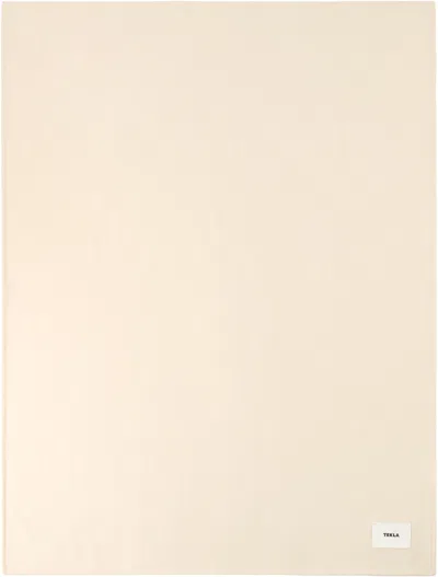 Tekla Off-white Lambswool Blanket In Pink