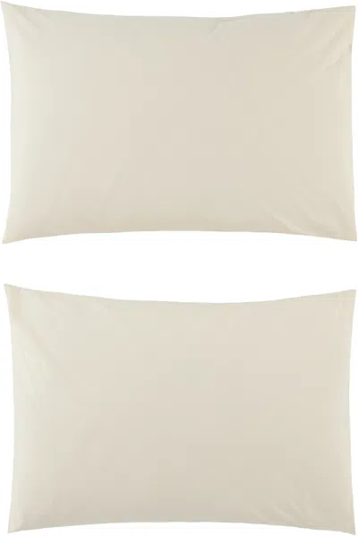 Tekla Off-white Percale Pillowcases In Winter White