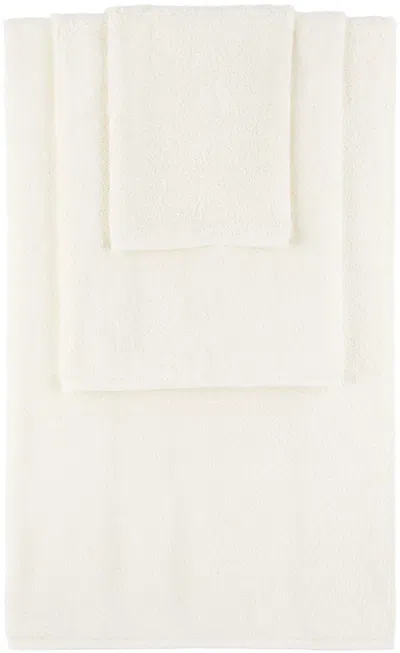 Tekla Off-white Solid Three-piece Towel Set In Ivory