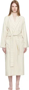 Tekla Off White Terry Classic Bathrobe In Neutral