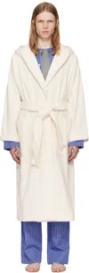 Tekla Off-white Terry Hooded Bathrobe In Neutral