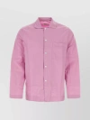 Tekla Poplin Long-sleeved Pyjama Shirt In Pink