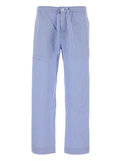 Tekla Organic Cotton Trousers In Blue