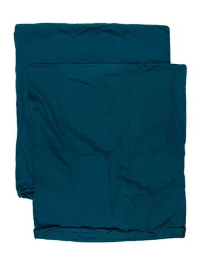 Pre-owned Tekla Pair Of Cotton Pillow Shams In Blue