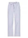 Tekla Cotton Embroidered Pyjama Pants In Light Blue