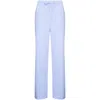 Tekla Organic Cotton Pyjama Trousers In Blue