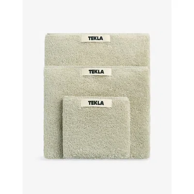 Tekla Bordered Cotton Hand Towel 50cm X 80cm In Gray