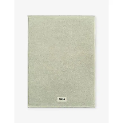 Tekla Pebble Striped Cotton Bath Mat 70cm X 50cm In Gray