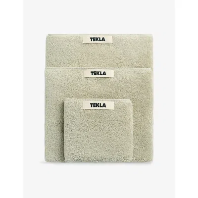 Tekla Striped Cotton Bath Towel 70cm X 140cm In Gray