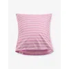 Tekla Mallow Pink Stripes Percale Double Cotton Pillow Sham In Pink