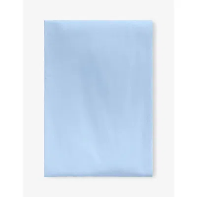 Tekla Percale Double Fitted Cotton Sheet Island Blue