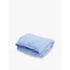 Tekla Percale Stripe-pattern Double Organic-cotton Duvet Cover Island Blue