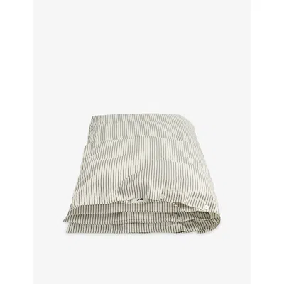 Tekla Pickford Stripes Percale Striped Super-king Cotton Duvet Cov In White