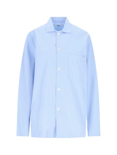 Tekla 'pin Stripes' Shirt In Light Blue