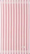 Tekla Pink & Off-white Striped Beach Towel In Pink