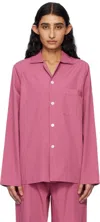 Tekla Purple Long Sleeve Pyjama Shirt In Lingonberry