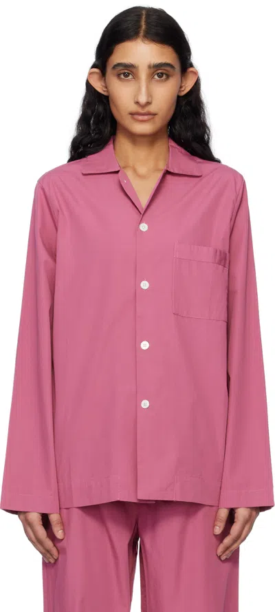 Tekla Spread-collar Cotton Shirt In Lingonberry