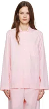 Tekla Pink Poplin Long-sleeved Pyjama Shirt In Soft Pink