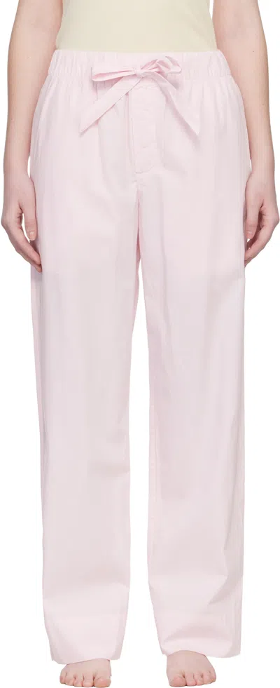 Tekla Lace-up Pajama Pants In Pink