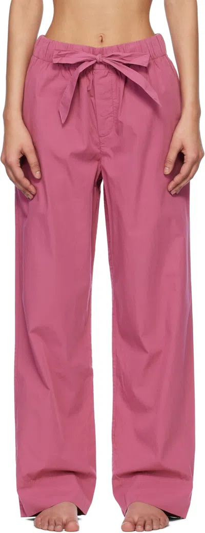 Tekla Pink Poplin Pyjama Pants In Lingonberry