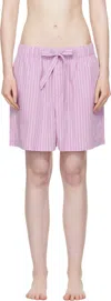 Tekla Pink Poplin Pyjama Shorts