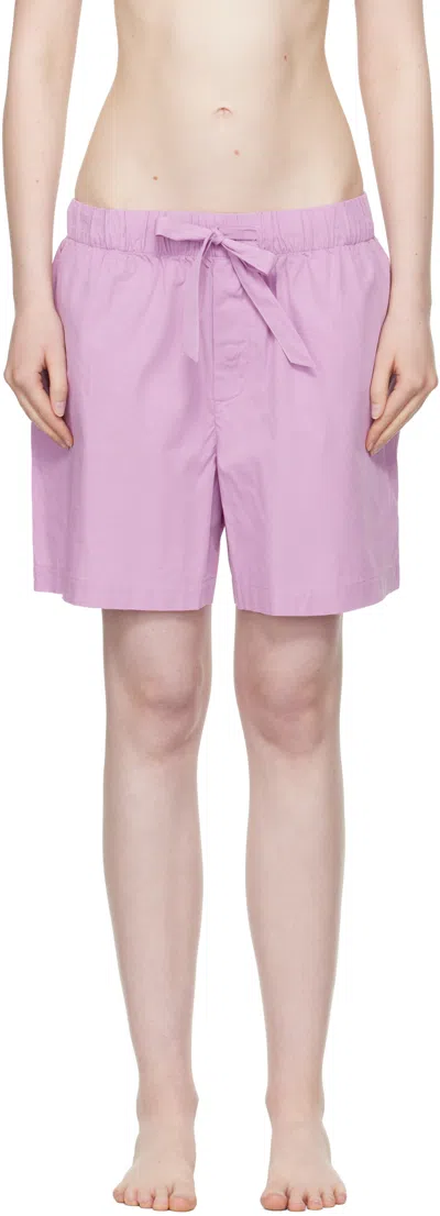 Tekla Pink Poplin Pyjama Shorts