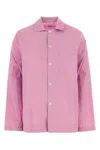 Tekla Poplin Shirt With Chest Pocket And Long Sleeves In Pink