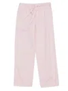 Tekla Wide Leg Satin Pajama Bottoms With Side Stripe In Neutrals