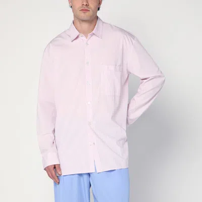 Tekla Pink Striped Pyjama Shirt