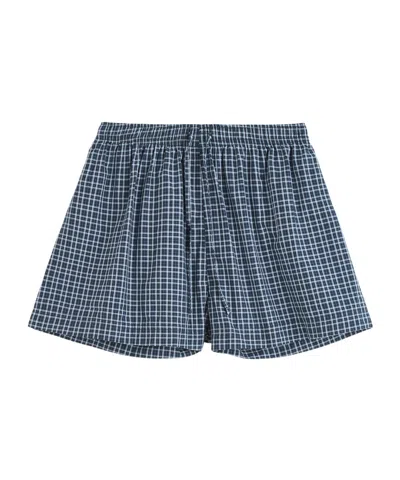 Tekla Plaid Pajama Pants In Blue