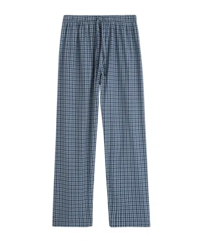 Tekla Plaid Pajama Pants In Blue