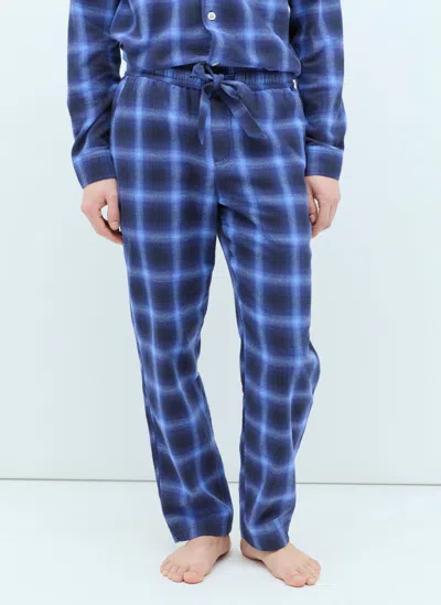 Tekla Plaid Pyjama Trousers In Blue