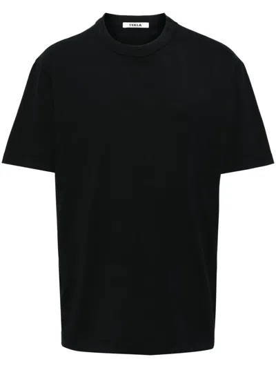 Tekla Organic Cotton Short-sleeved T-shirt In Black
