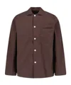 Tekla Brown Pyjama Shirt In Brown