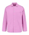 Tekla Poplin Long-sleeved Pyjama Shirt In Purple