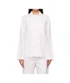 Tekla White & Pink Poplin Long-sleeved Pyjama Shirt In White/pink