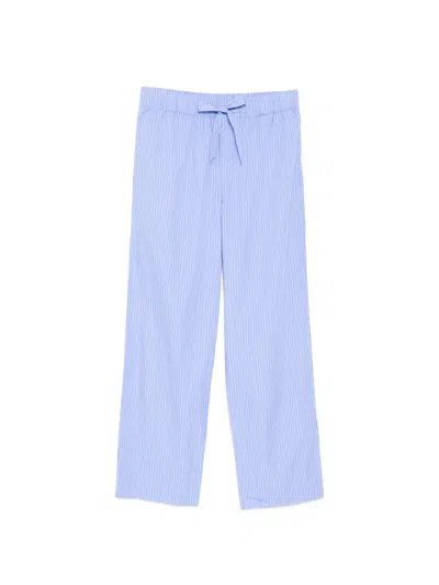 Tekla Striped Organic Cotton-poplin Pyjama Trousers In Blue
