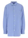Tekla Cerulean Blue Poplin Oversize Pyjama Shirt In Blue