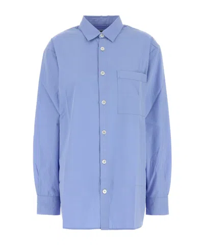Tekla Poplin Pocket Shirt In Burgundy