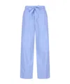 Tekla Organic Cotton Poplin Pajama Pants In Blue