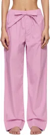 Tekla Purple Poplin Pyjama Pants In Purple Pink