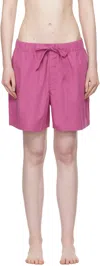 Tekla Purple Poplin Pyjama Shorts