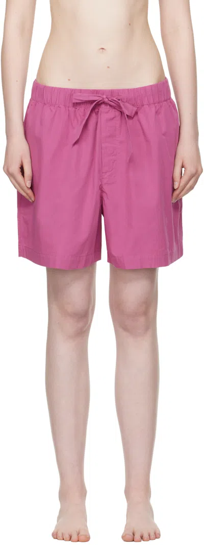 Tekla Purple Poplin Pyjama Shorts
