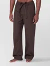 Tekla Pyjama Trousers With Back Pocket And Elastic Waistband In Brown