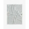 Tekla Racing Green Striped Cotton Bath Towel 70cm X 140cm