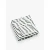 Tekla Racing Green Striped Organic-cotton Washcloth 30cm X 30cm